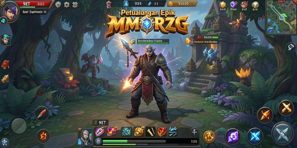 Gameplay seru dari 9ET dalam dunia MMORPG yang luas.