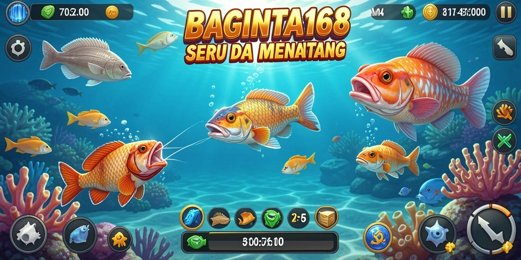 Tampilan gameplay menembak ikan yang seru dan menantang.