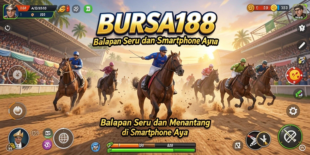 Screenshot gameplay BURSA188 menampilkan aksi balapan mendebarkan.