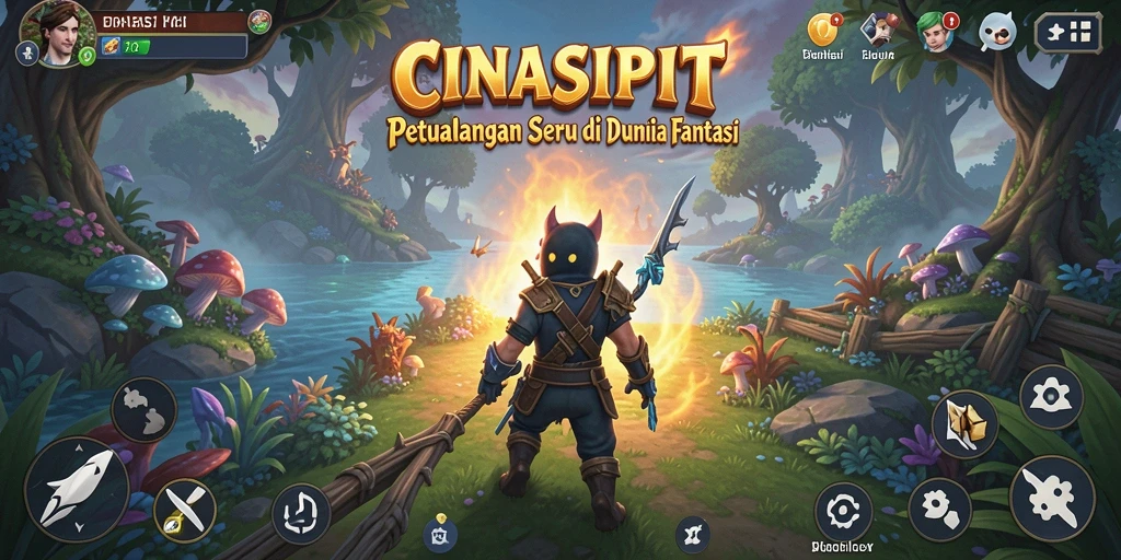 Screenshot utama CINASIPIT menampilkan aksi seru dalam petualangan.