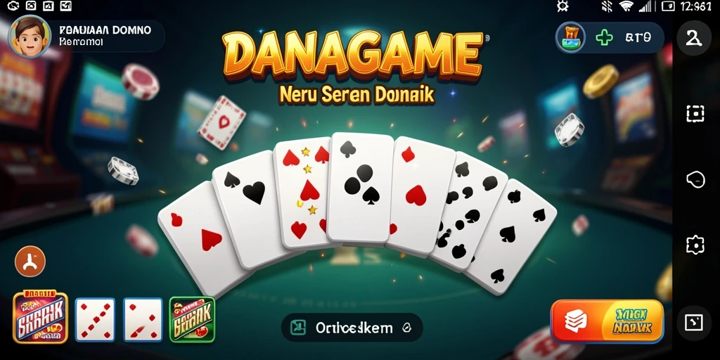 Screenshot utama DANAGAME menunjukkan keseruan bermain Domino.