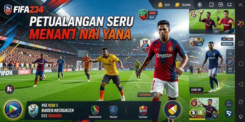 Screenshot gameplay FIFA234 menampilkan petualangan yang mendebarkan.