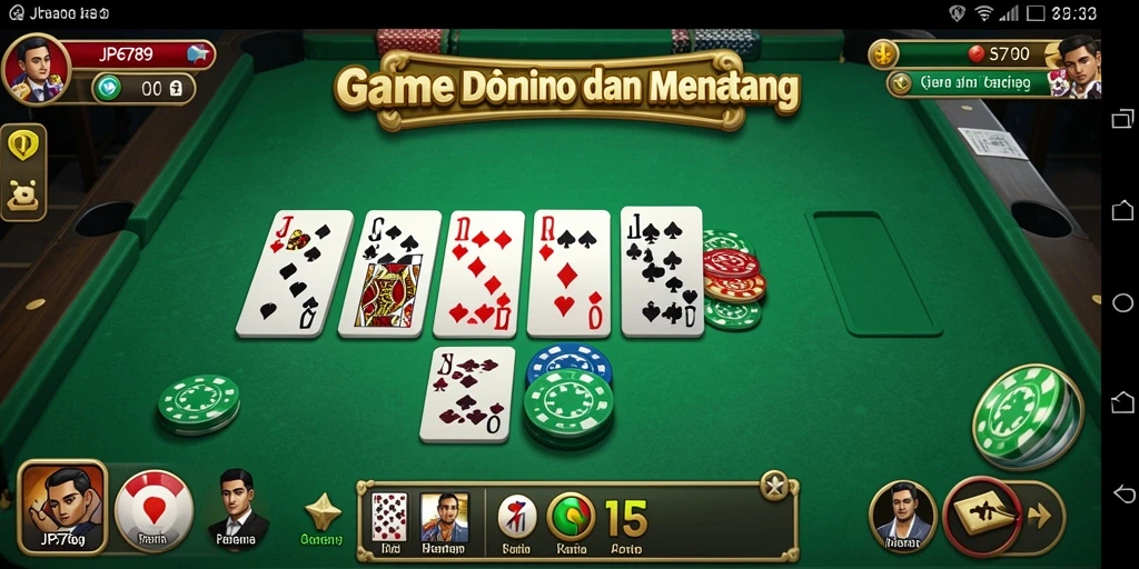 Tampilan gameplay seru di JP6789 dengan domino klasik.