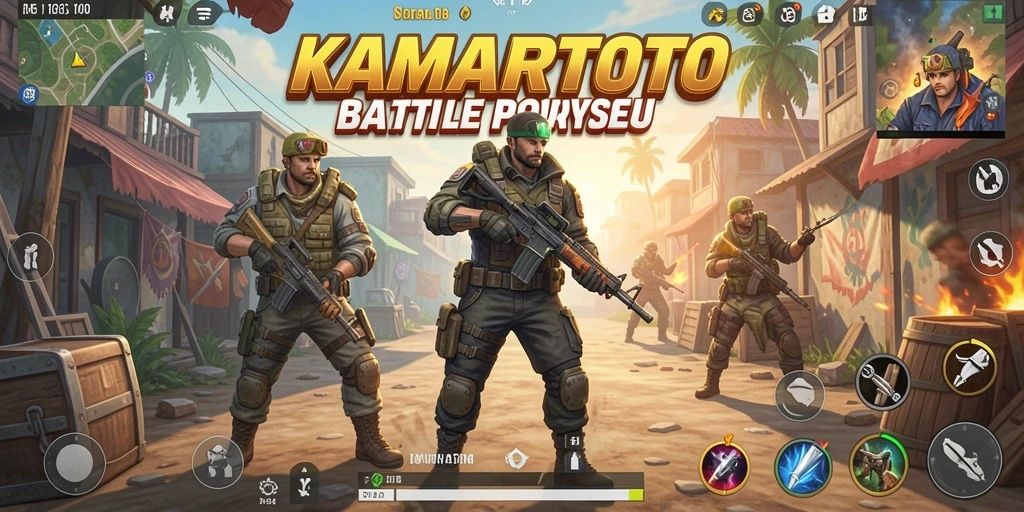 Tampilan gameplay seru di KAMARTOTO dengan aksi Battle Royale yang mendebarkan.
