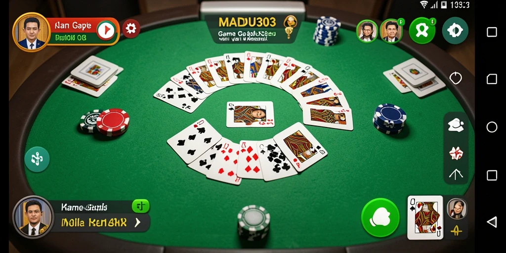 Tampilan gameplay Gaple yang seru dan menarik di MADU303.