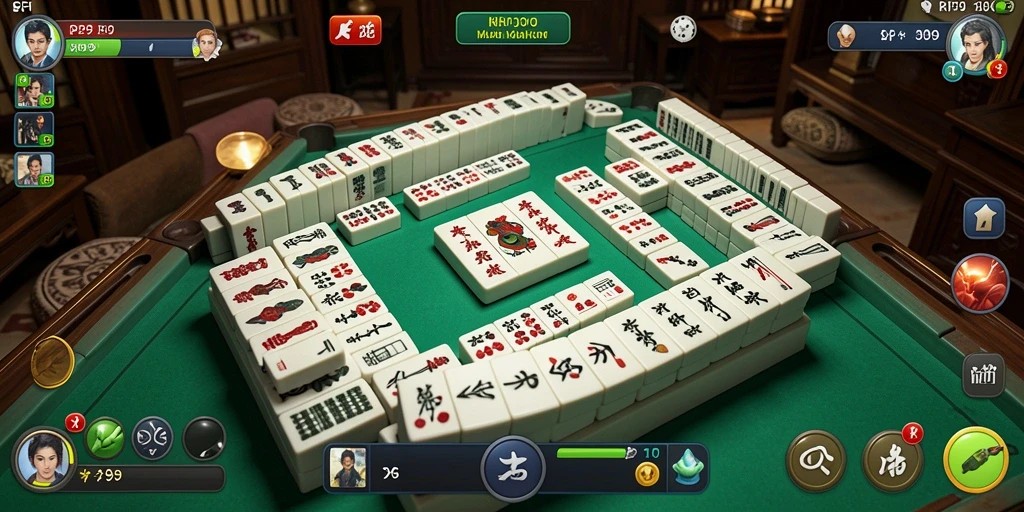 Tampilan screenshot gameplay RP99 yang menampilkan keseruan permainan Mahjong.