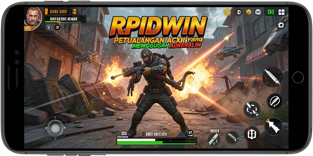 Tampilan menakjubkan dari gameplay Action RPIDWIN yang intens.