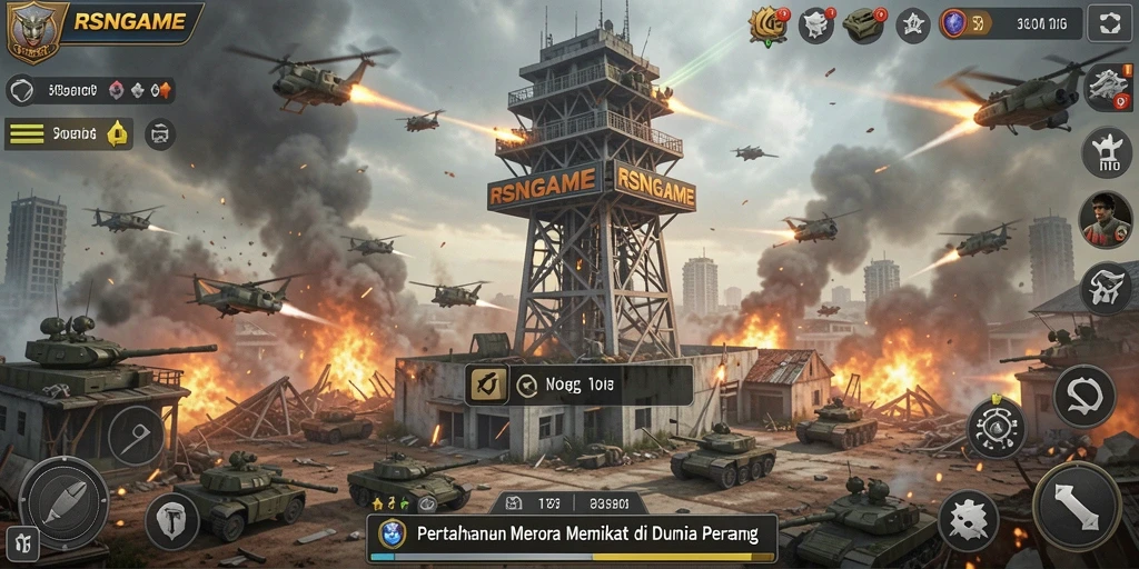 Tampilan gameplay RSNGAME yang seru dan strategi Tower Defense.