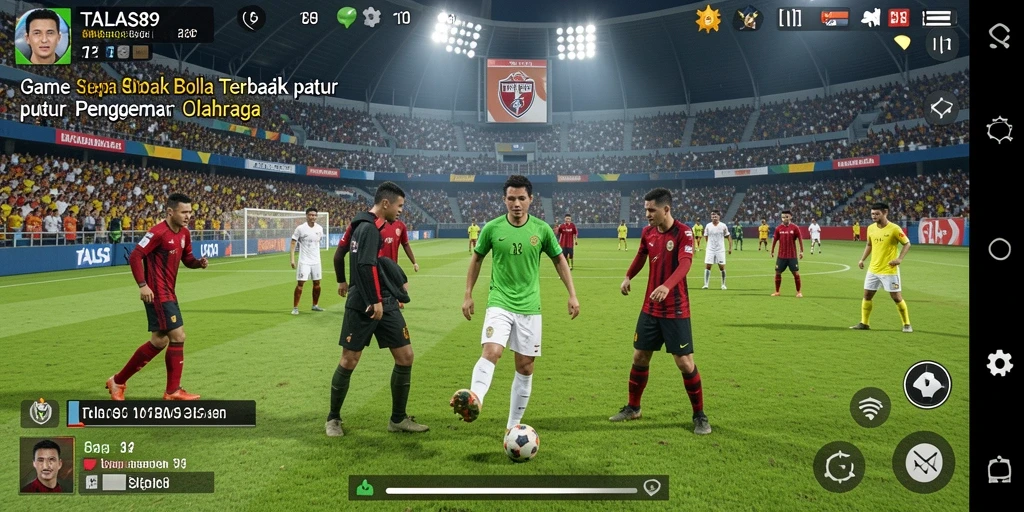 Screenshot gameplay TALAS89 dengan momen bersejarah di lapangan.