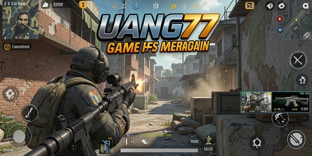 Screenshot gameplay UANG77 menampilkan aksi tembak-menembak yang mendebarkan.